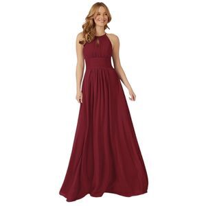 AZAZIE Bonnie Bridesmaid Red Chiffon Dress Size C